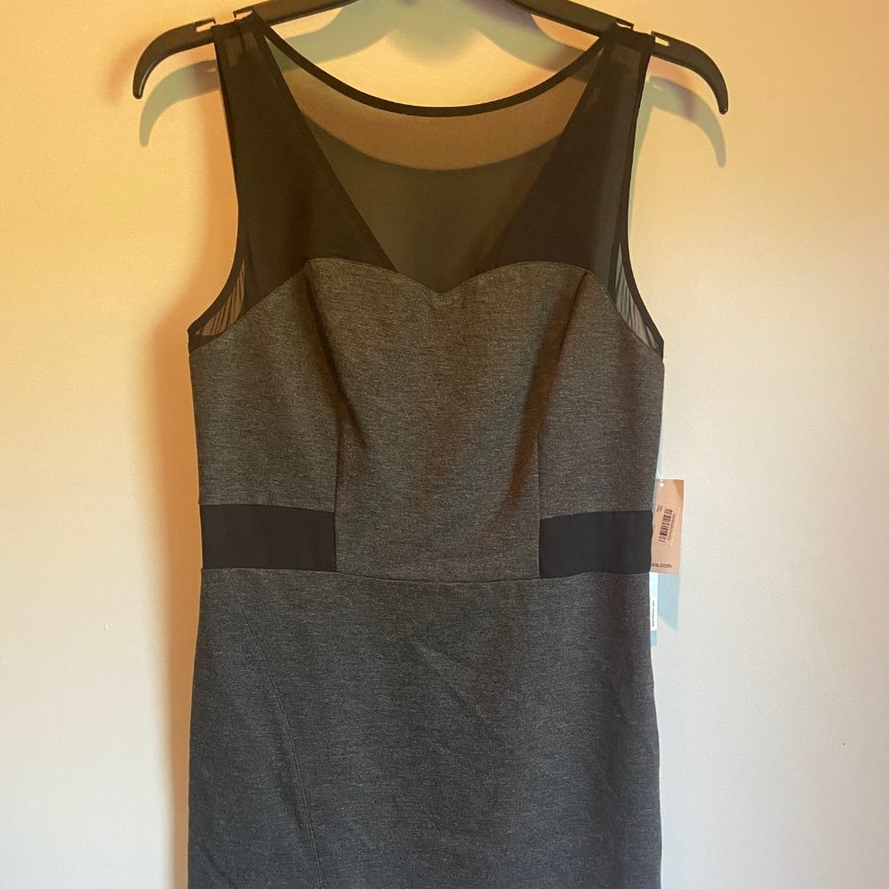 Kensie Womens Ponte Illusion Party Dress Gray NWT SMALL